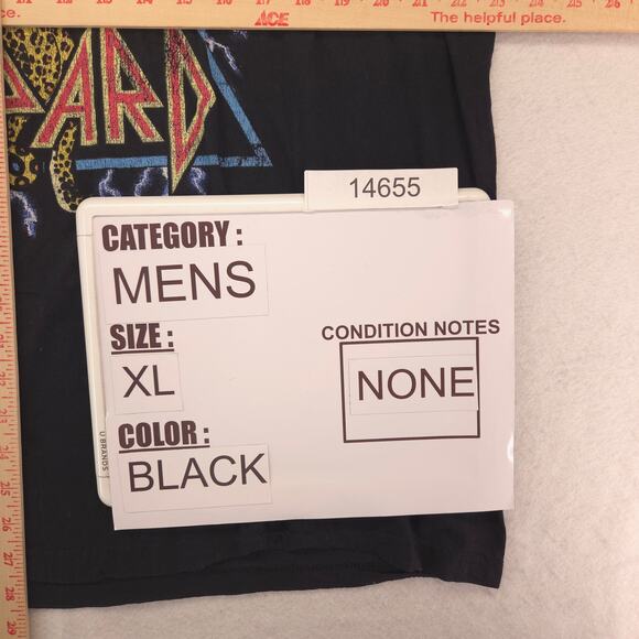 Def Leppard Band Graphic Crew Neck T Shirt Adult Mens Size Extra Large XL Black - Picture 8 of 9